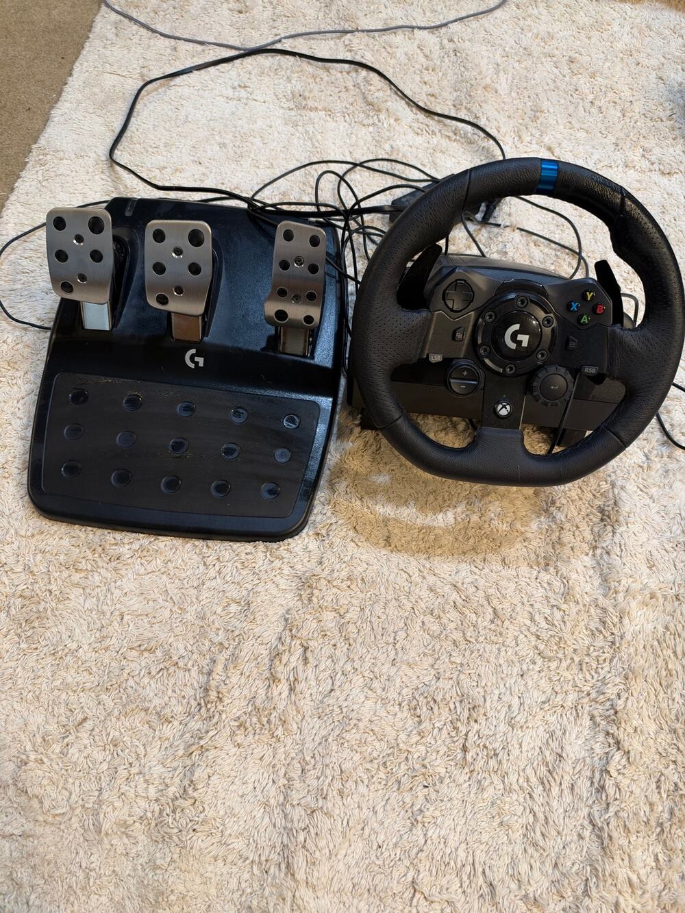Logitech G923 Racing Wheel & Pedals With All Wires/Connectors